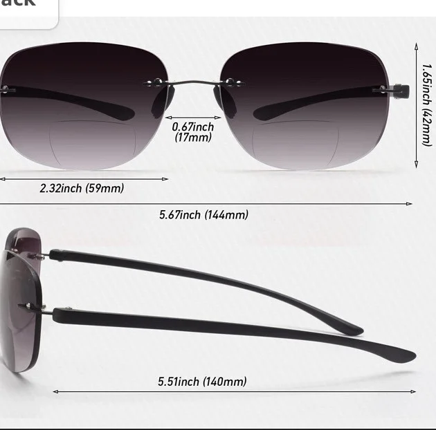 1.00 Reading Sunglasses Shaded CGID UV protection Cleaning cloth repair tool 3