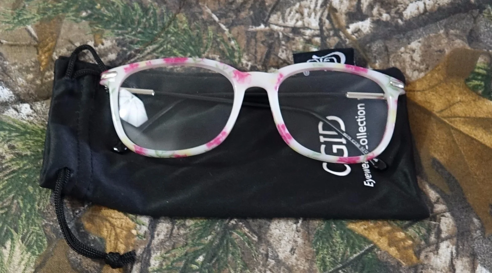 Happy Store CN79 High Fashion Metal Temple white floral Clear Lens Eye Glasses 2