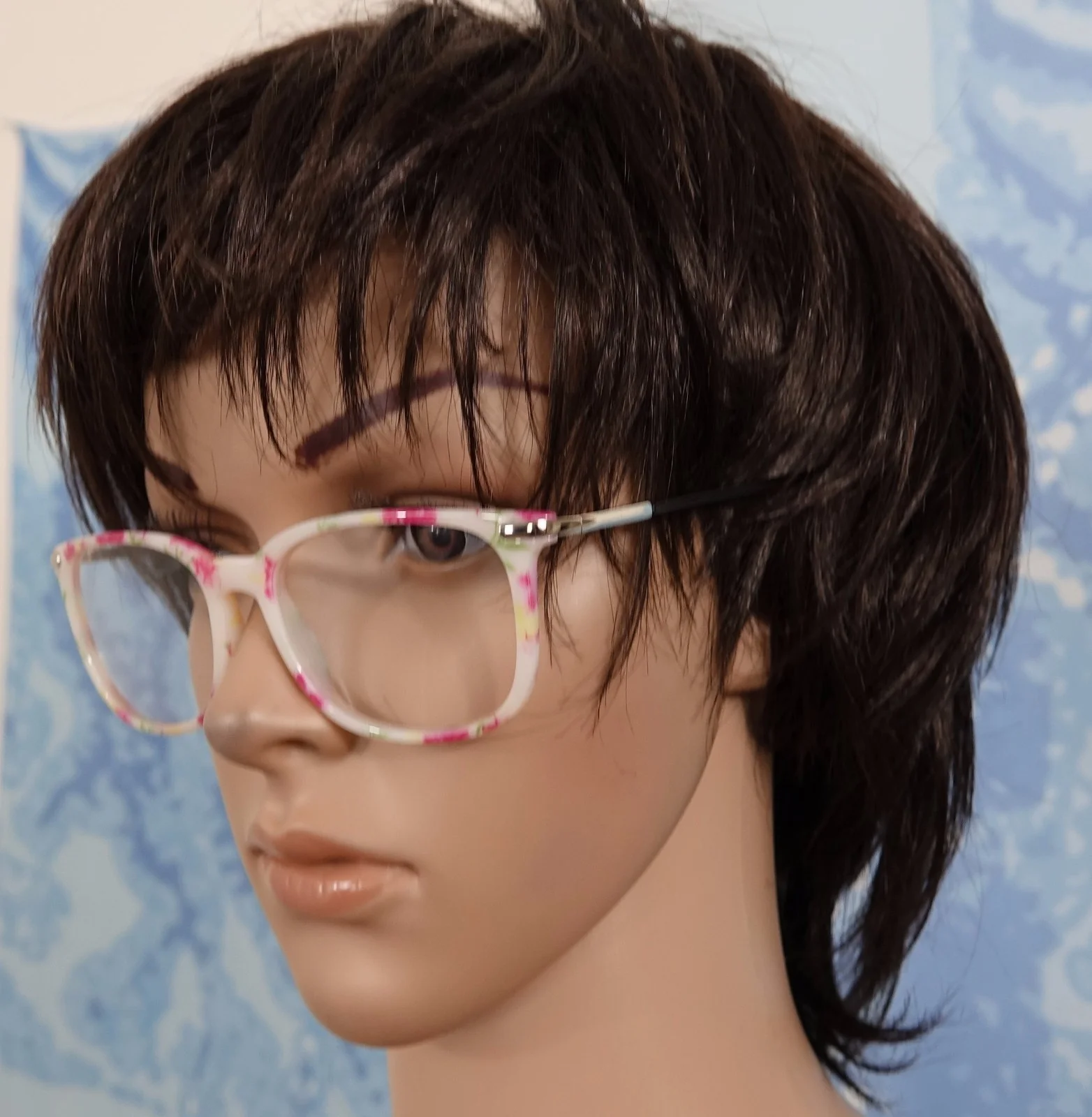 Happy Store CN79 High Fashion Metal Temple white floral Clear Lens Eye Glasses 3